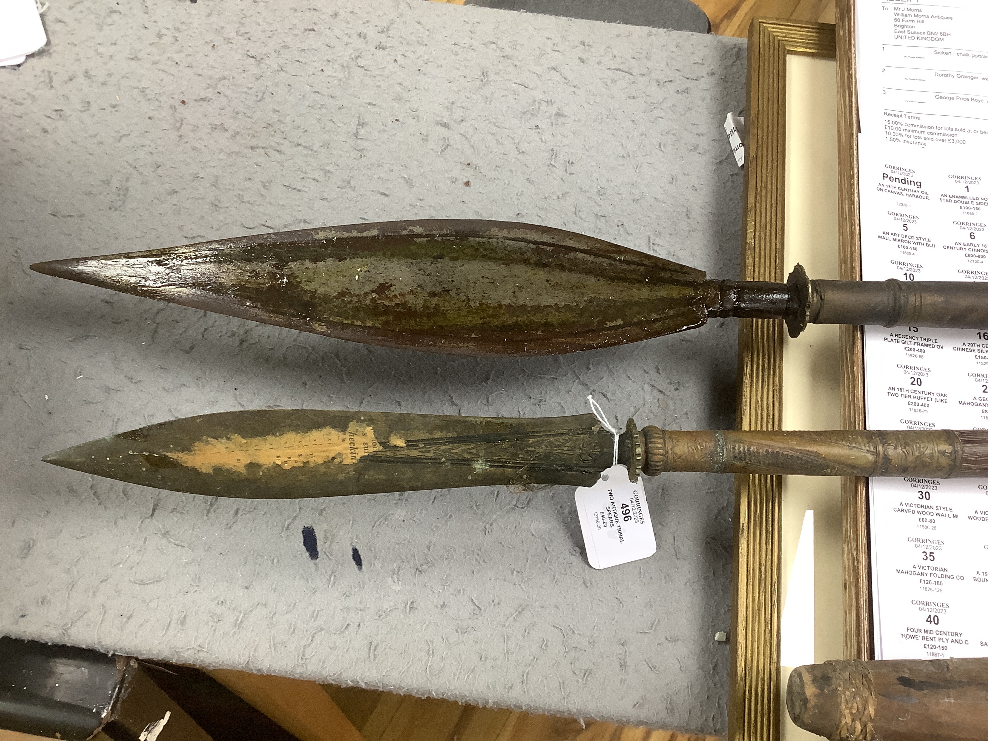 Two antique tribal spears.